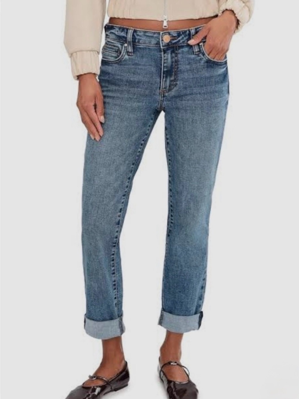 KFTK Catherine High Rise Fab Ab Boyfriend Jean